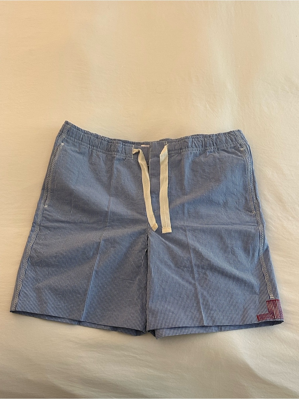 Orlebar Brown Blue Seersucker Drawstring Swim Shorts